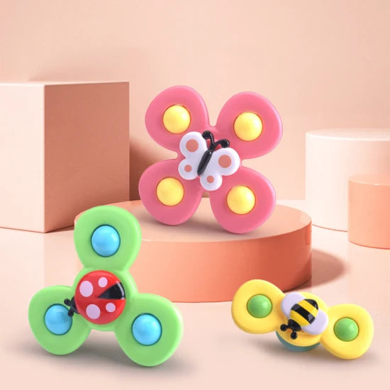 3- Delige Zuignap Spinner Speelgoed - Sticky Spinners